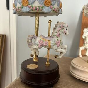 Elegant Carousel Horse Music Box